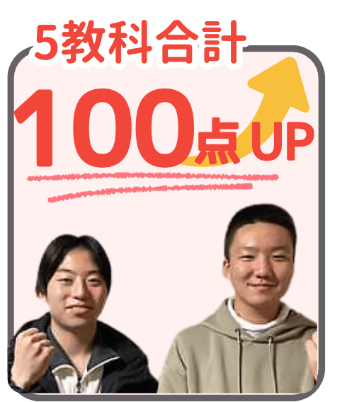 家庭教師のやる気アシストで5教科合計で100点アップ
