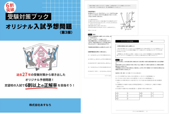 中学3年生向け受験対策セット内容のアシストオリジナル入試予想問題集の画像