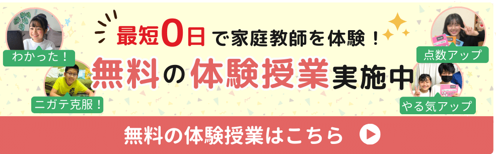 家庭教師のやる気アシストなら最短0日で家庭教師を体験！無料の体験授業を実施中です！