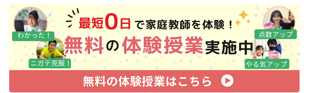 家庭教師のやる気アシストなら最短0日で家庭教師を体験！無料の体験授業を実施中です！