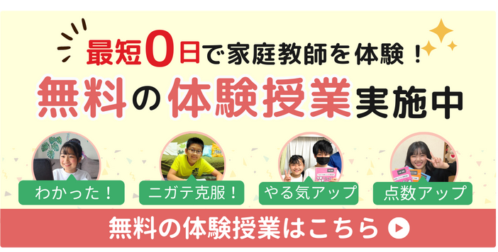 家庭教師のやる気アシストなら最短0日で家庭教師を体験！無料の体験授業を実施中です！