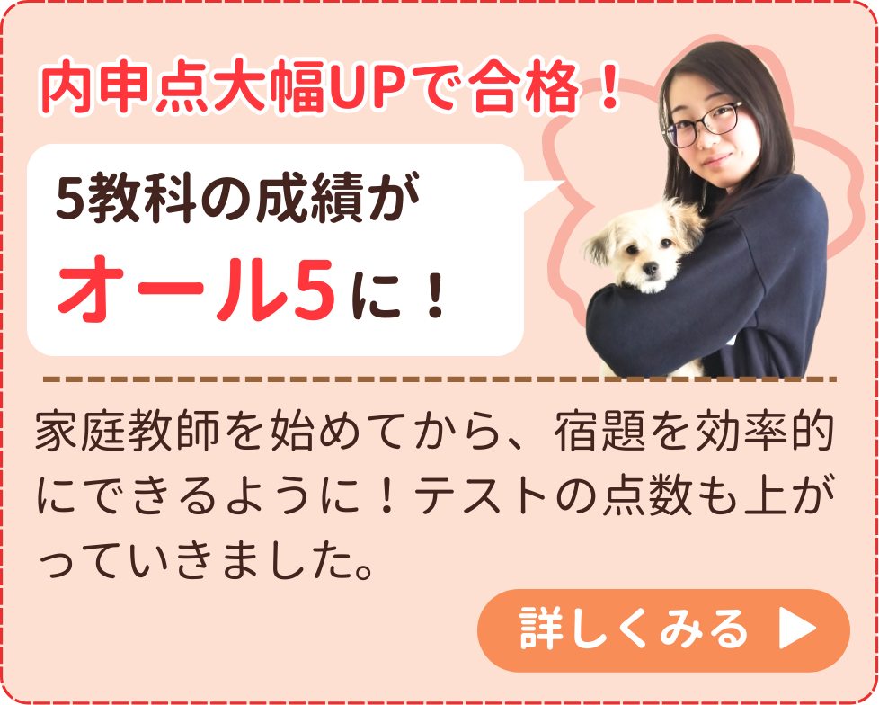 家庭教師を始めてから、宿題を効率的にできるように！テストの点数も上がっていきました。